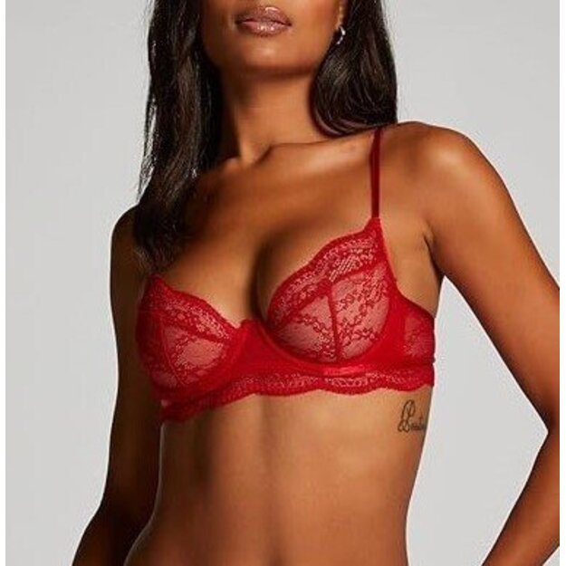 Hunkemoller 70C dydžio raudonos spalvos liemenėlė 184807005 Tango Red