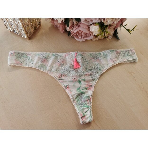 Hunkemoller XL(42) dydžio margi moteriški stringai Off White 11288905