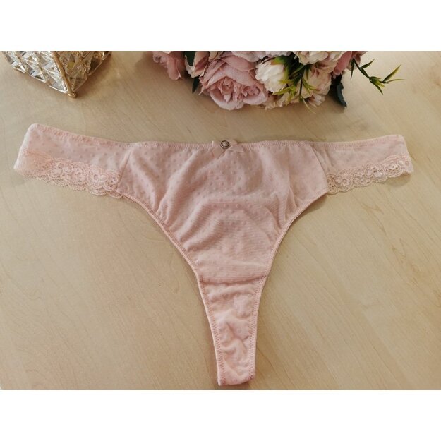 Hunkemoller XL(42) dydžio rausvos spalvos stringai Cloud Pink 112218004