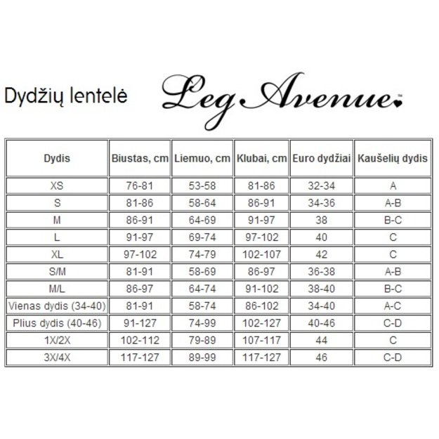 Leg Avenue seksuali juoda atvira viso kūno kojinė 89306