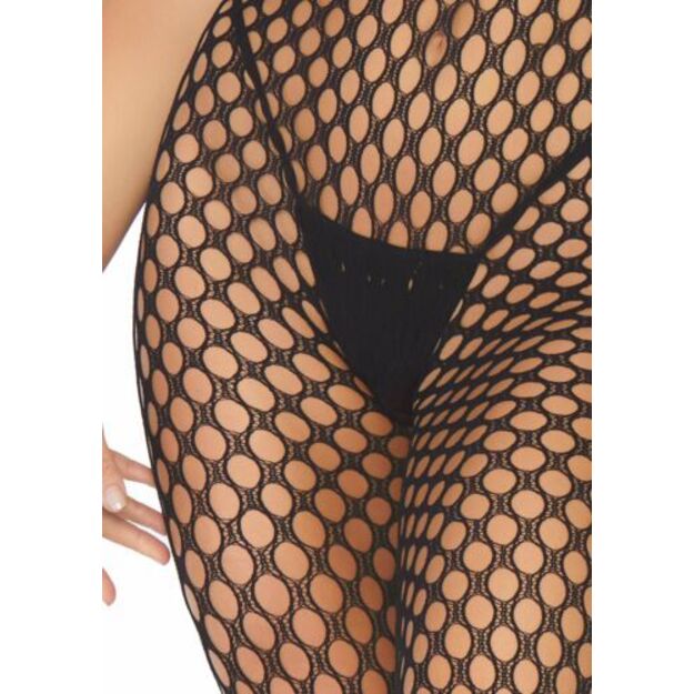 Leg Avenue seksuali juoda languota viso kūno kojinė 89035