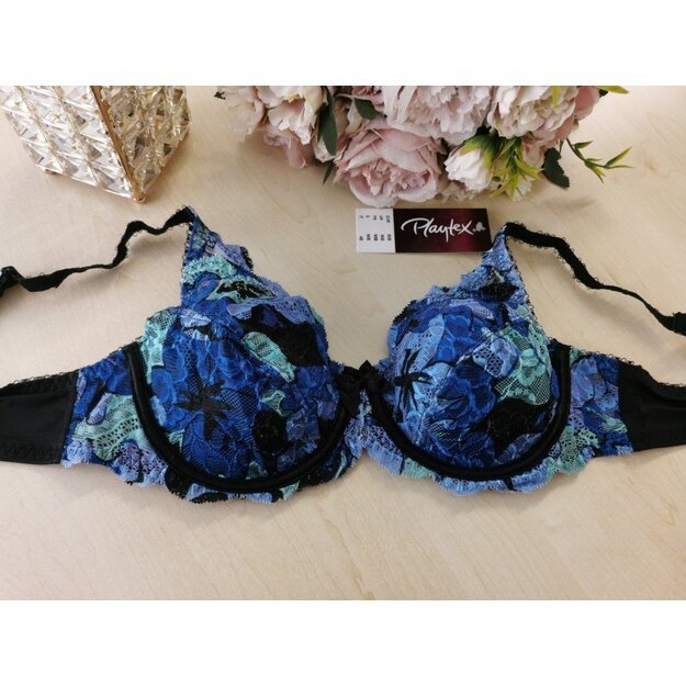 Playtex Flower Elegance 75C 95C 85C 90C 85B 80C 80B 100C 90B dydžio marga mėlyna neriniuota liemenė P5832