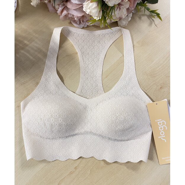 Sloggi XS(34) dydžio baltos spalvos sportinė liemenėlė ZERO Feel Lace Top