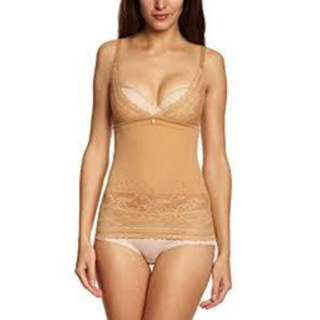 Triumph 38 trumpi rudos  spalvos koregojantis apatiniai marškinėliai Lace Sensation Shirt 02