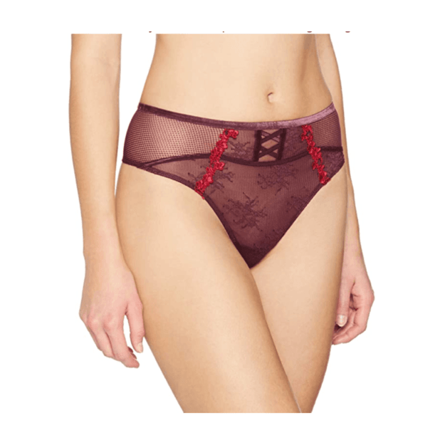 Triumph 44(XXL) 46(XXXL) dydžio bordo spalvos stringai Beauty-Full Lace-Up 