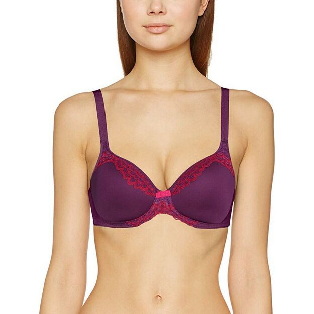 Triumph 80G violetinės spalvos su raudonais nėriniais liemenėlė Beauty-Full Darling WP